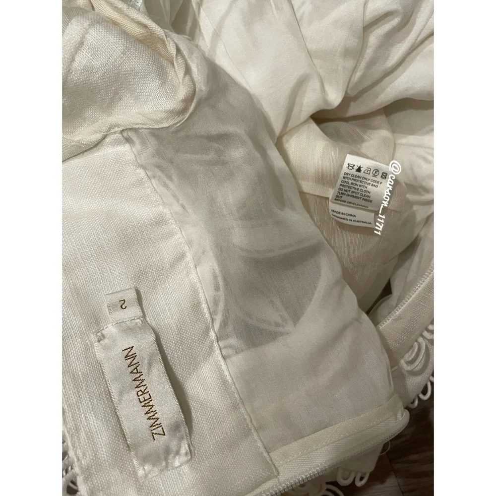 Zimmermann Whitewave Doily Mini Dress AU2 - Picture 8 of 15